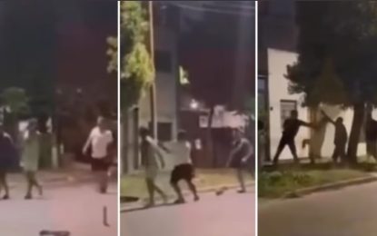 La Plata: salió con un machete enfurecido por la pirotecnia y fue atacado a golpes por sus vecinos