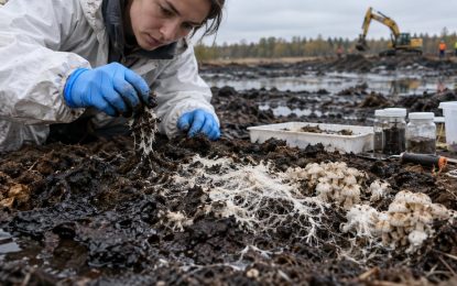 Un hongo logró eliminar el 99% del petróleo de un suelo contaminado en 90 días